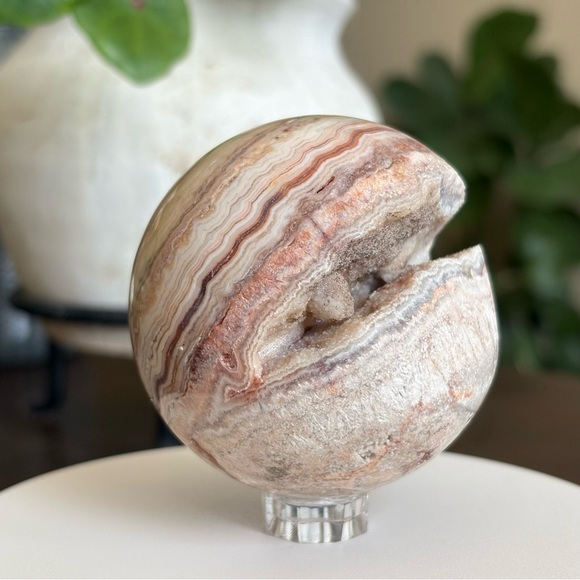 Crazy Lace Agate Sphere with Druzy Pocket - Picture 4 of 14